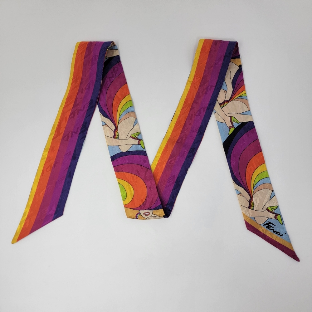 FENDI Multicolor 100 % Silk Scarf Wrappy